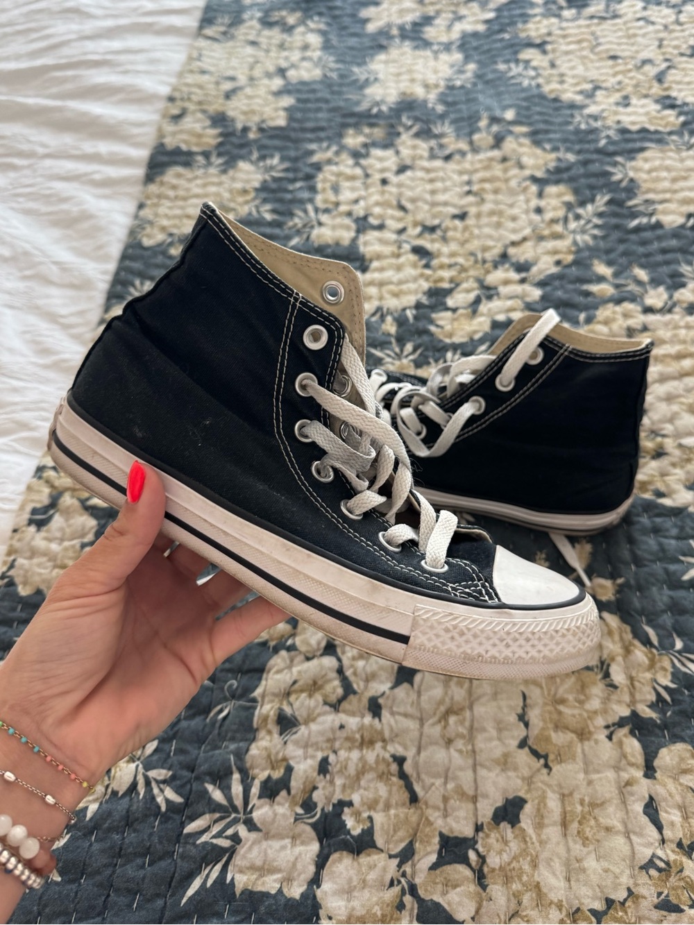 Converse Black High-Top Sneakers with White Accents